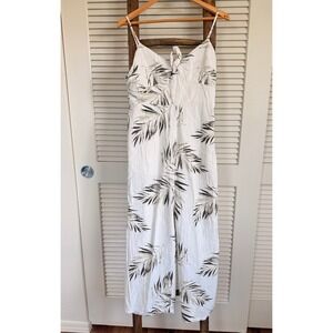 Gilli Floral Print Jumpsuit Sleeveless White Casual Summer Romper M